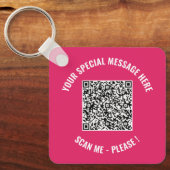 Gepersonaliseerde uw QR-code aangepaste tekst Sleu Sleutelhanger (Voorkant)