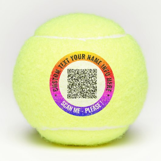 Gepersonaliseerde uw QR-code aangepaste tekst tenn Tennisballen (Voorkant)