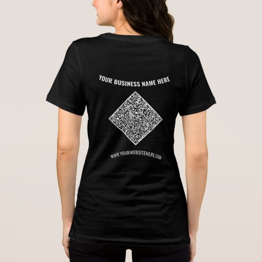 Gepersonaliseerde uw QR-code en aangepaste tekstza Tri-Blend Shirt (Achterkant)