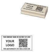 Gepersonaliseerde uw QR-code Logo Tekst Rubber Sta Rubberstempel (Gestempeld)