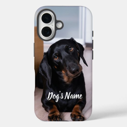 Gepersonaliseerde uw teckel hond Foto & Naam Case-Mate iPhone Case (Achterkant)