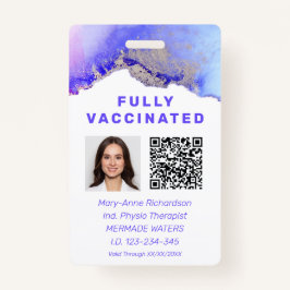 Gepersonaliseerde vaccinatie-ID Foto QR-code Badge