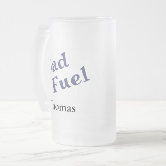 Gepersonaliseerde vader brandstof Frosted Glass Mo Matglas Bierpul (Voorkant links)