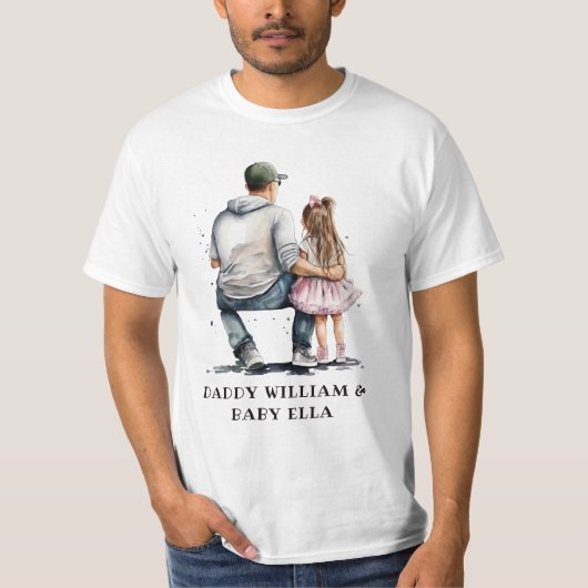 Gepersonaliseerde vader en dochter (3) t-shirt (Voorkant)