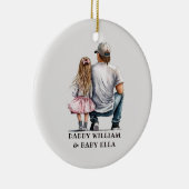 Gepersonaliseerde vader en dochter (4) keramisch ornament (Rechts)
