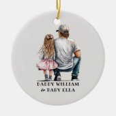 Gepersonaliseerde vader en dochter (4) keramisch ornament (Voorkant)