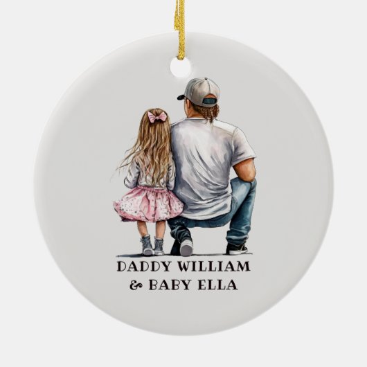 Gepersonaliseerde vader en dochter (4) keramisch ornament (Achterkant)