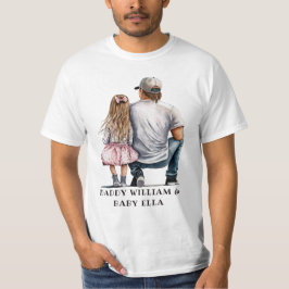 Gepersonaliseerde vader en dochter (4) t-shirt