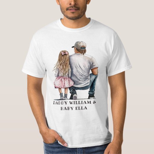 Gepersonaliseerde vader en dochter (4) t-shirt (Voorkant)