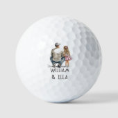 Gepersonaliseerde vader en dochter (5) golfballen (Voorkant)