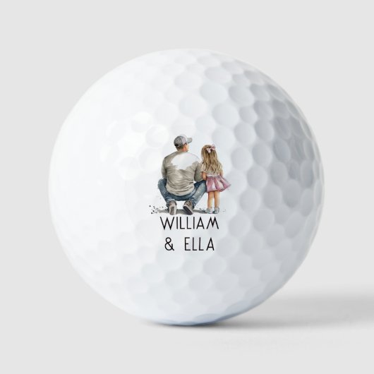 Gepersonaliseerde vader en dochter (5) golfballen (Voorkant)