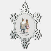 Gepersonaliseerde vader en dochter (5) tin sneeuwvlok ornament (Rechts)