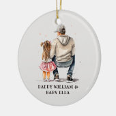 Gepersonaliseerde vader en dochter (6) keramisch ornament (Links)