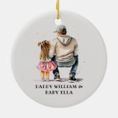Gepersonaliseerde vader en dochter (6) keramisch ornament (Achterkant)