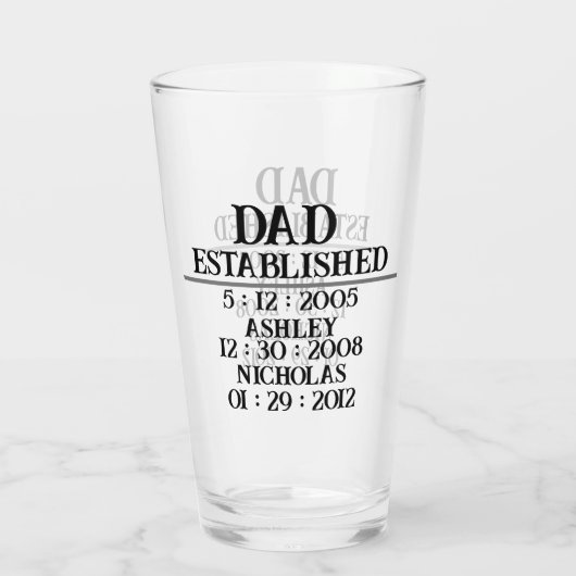 Gepersonaliseerde vader est vaderdag 2024 glas (Achterkant)