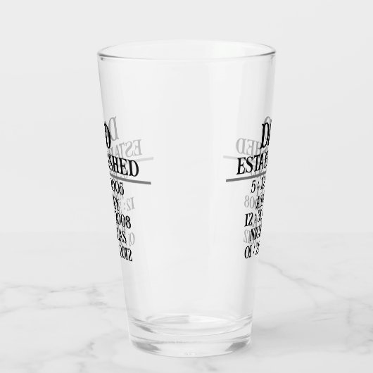Gepersonaliseerde vader est vaderdag 2024 glas (Links)