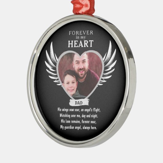 Gepersonaliseerde Vader Memorial Vader Sympathie G Metalen Ornament (Links)