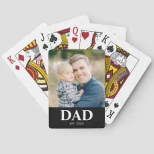 Gepersonaliseerde vader opgericht foto Vaderdag Pokerkaarten