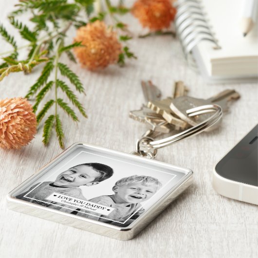 Gepersonaliseerde vader sleutelhanger (Zijkant)