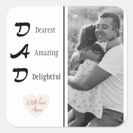 Gepersonaliseerde vader Sticker foto | Vaderdag Gi (Voorkant)