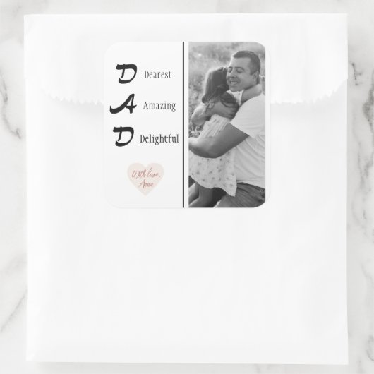 Gepersonaliseerde vader Sticker foto | Vaderdag Gi (Tas)