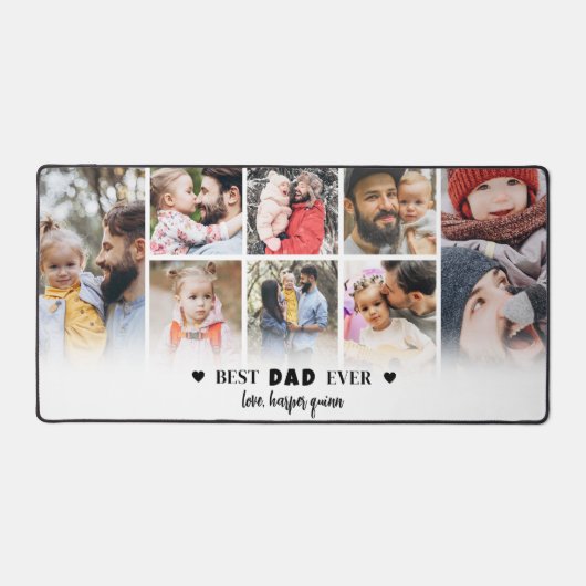 Gepersonaliseerde Vader Vader Fotocollage Bureaumat (Voorkant)