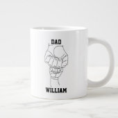 Gepersonaliseerde vader vader papa cadeau met Kind Grote Koffiekop (Rechts)