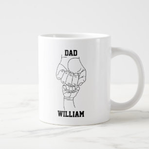 Gepersonaliseerde vader vader papa cadeau met Kind Grote Koffiekop