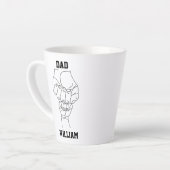 Gepersonaliseerde vader vader papa cadeau met Kind Latte Mok (Linkerhoek)