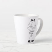 Gepersonaliseerde vader vader papa cadeau met Kind Latte Mok (Rechterhoek)