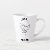 Gepersonaliseerde vader vader papa cadeau met Kind Latte Mok (Rechts)