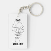 Gepersonaliseerde vader vader papa cadeau met Kind Sleutelhanger (achterkant)