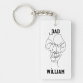 Gepersonaliseerde vader vader papa cadeau met Kind Sleutelhanger (Voorkant)