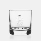 Gepersonaliseerde vader vader papa cadeau met Kind Whisky Glas (Voorkant)