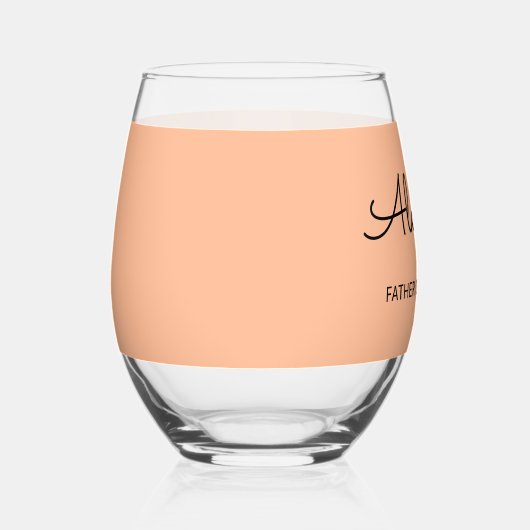 Gepersonaliseerde vader van de bruid bruiloft perz wijnglas zonder voet (Rechts)