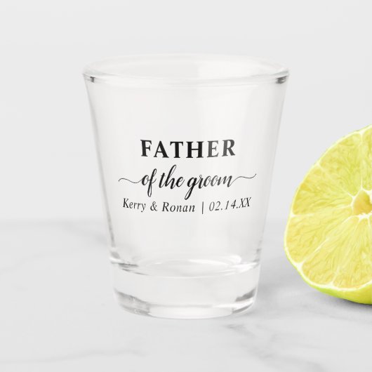 Gepersonaliseerde vader van de bruidegom bruiloft shot glas (Voorkant)