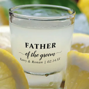 Gepersonaliseerde vader van de bruidegom bruiloft shot glas