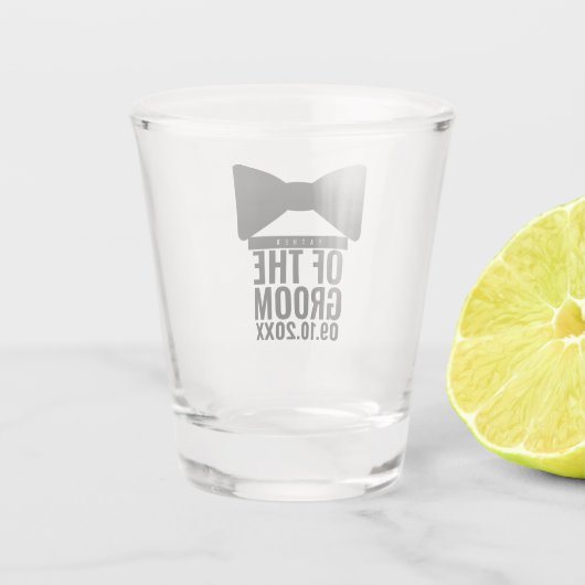 Gepersonaliseerde Vader van de Bruidegom Bruilofts Shot Glas (Achterkant)