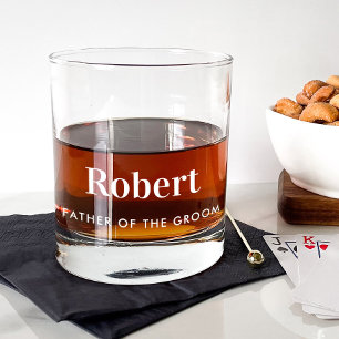 Gepersonaliseerde vader van de bruidegom huwelijks whisky glas