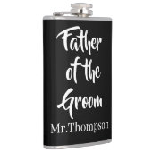 Gepersonaliseerde vader van de bruidegom zwart heupfles (Rechts)