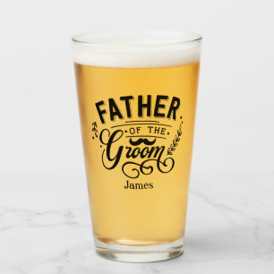 Gepersonaliseerde vader van de Groom Mustache Glas