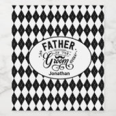 Gepersonaliseerde vader van de Groom Mustache Wijn Etiket (Enkel label)