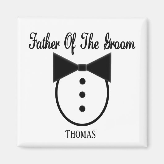 Gepersonaliseerde vader van de Groom Tux and Bow s Magneet (Voorkant)
