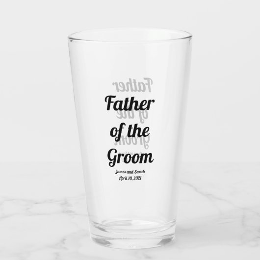 Gepersonaliseerde vader van het Groom Glass Glas (Achterkant)
