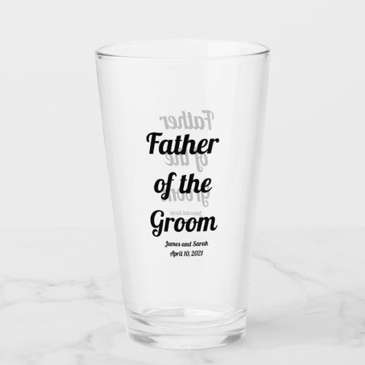 Gepersonaliseerde vader van het Groom Glass Glas (Voorkant)