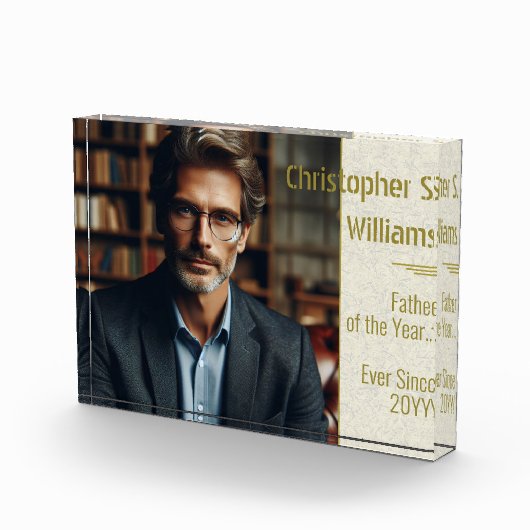 Gepersonaliseerde vader van het jaar sinds goud fotoblokken (Rechts)