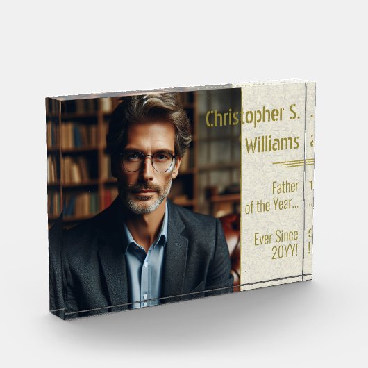 Gepersonaliseerde vader van het jaar sinds goud fotoblokken (Links)