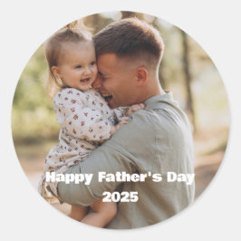 Gepersonaliseerde Vaderdag 2026 Foto Ronde Sticker