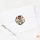 Gepersonaliseerde Vaderdag 2026 Foto Ronde Sticker (Envelop)