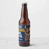 Gepersonaliseerde Vaderdag Beste Bonus Papa Ooit Bier Etiket (Voorkant)